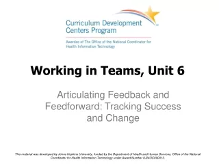 Working in Teams, Unit 6