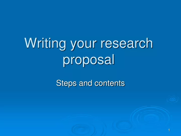 writing your research proposal
