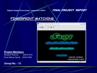 Digital Image Processing - ( monsoon 2003) FINAL PROJECT  REPORT