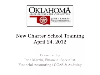 New Charter School Training April 24, 2012