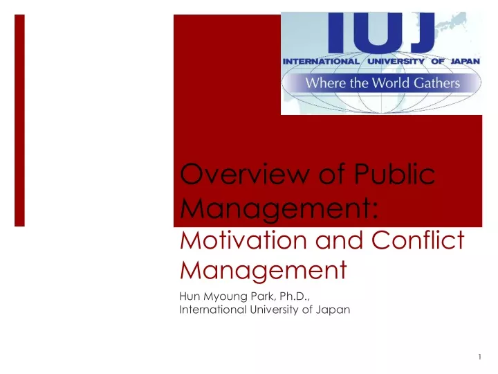 overview of public management motivation and conflict management