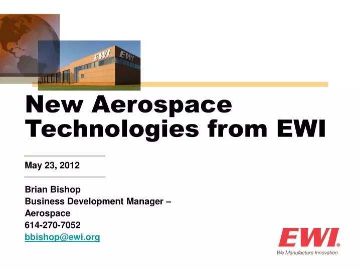new aerospace technologies from ewi