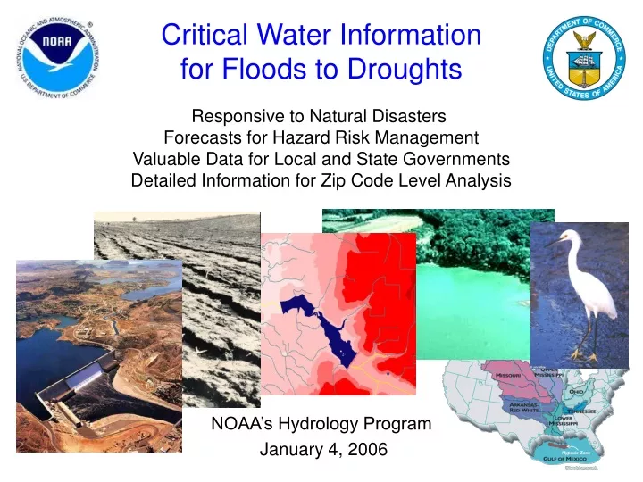 critical water information for floods to droughts