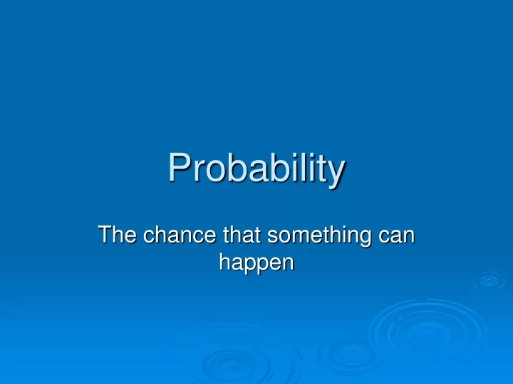 probability