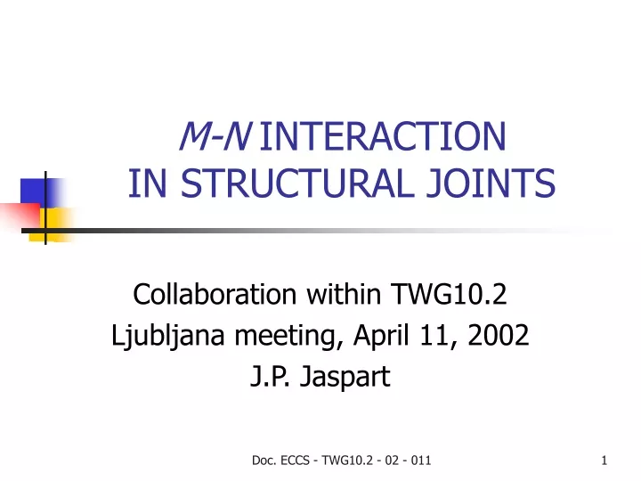 m n interaction in structural joints