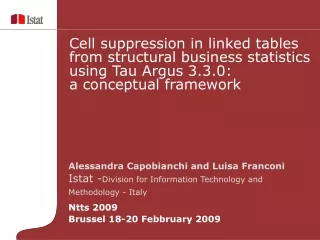 Cell suppression in linked tables from structural business statistics using Tau Argus 3.3.0: