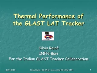 Thermal Performance of the GLAST LAT  Tracker