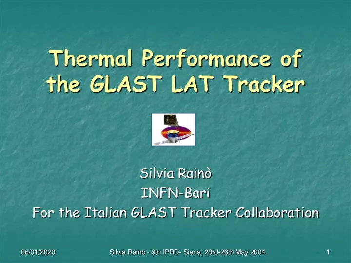 thermal performance of the glast lat tracker