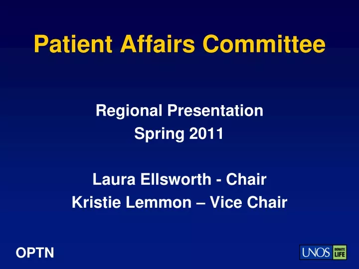 patient affairs committee