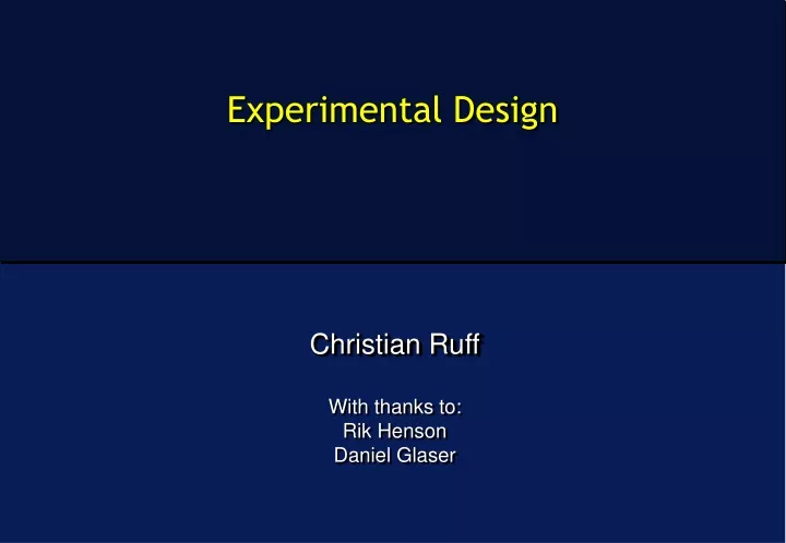 experimental design