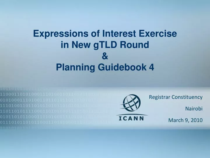 expressions of interest exercise in new gtld round planning guidebook 4