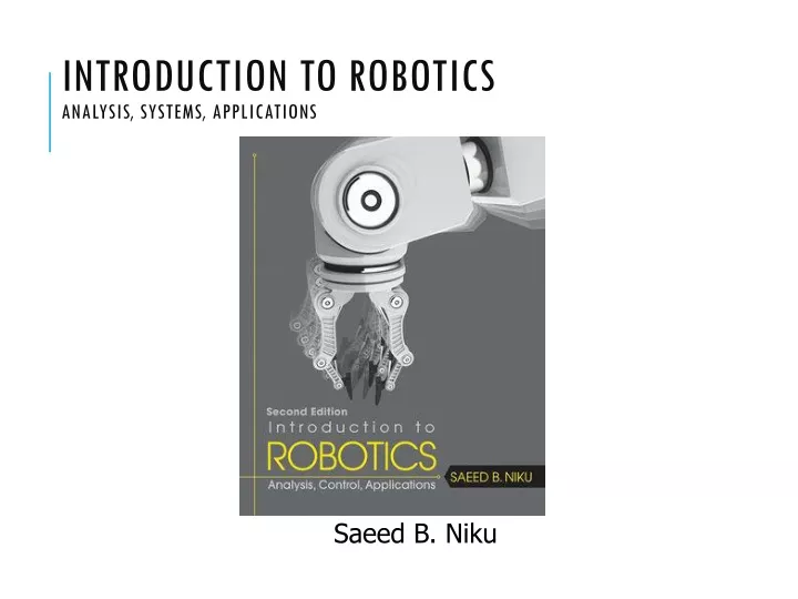 introduction to robotics analysis systems applications