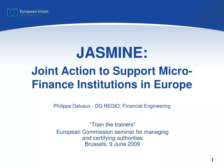 joint action to support micro finance institutions in europe
