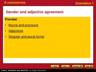 Gender and adjective agreement