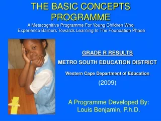 THE BASIC CONCEPTS PROGRAMME A Metacognitive Programme For Young Children Who