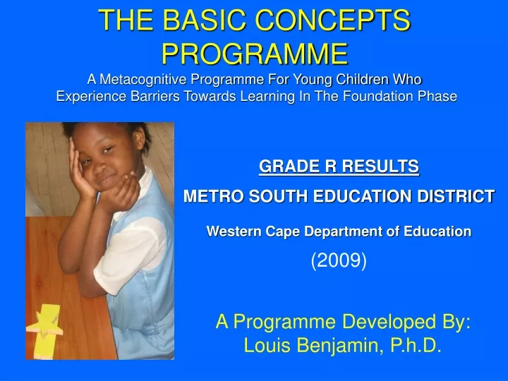 the basic concepts programme a metacognitive