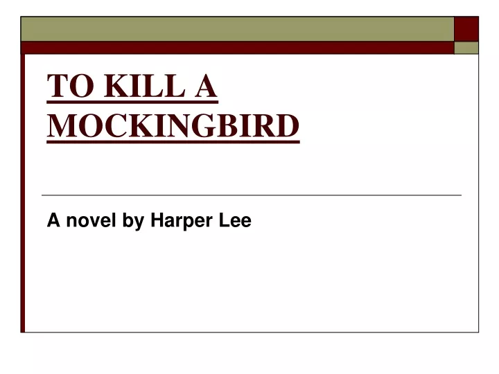 to kill a mockingbird