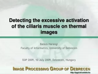 D etecting the excessive activation of the ciliaris muscle on thermal images