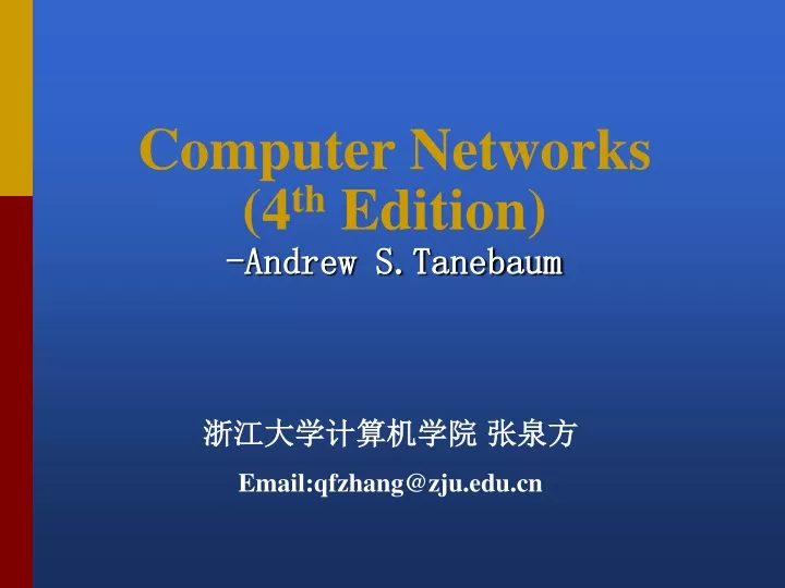 computer networks 4 th edition andrew s tanebaum