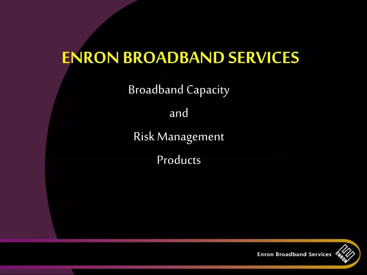 enron broadband services