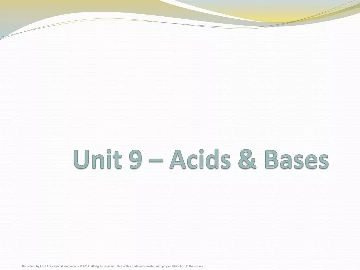 unit 9 acids bases