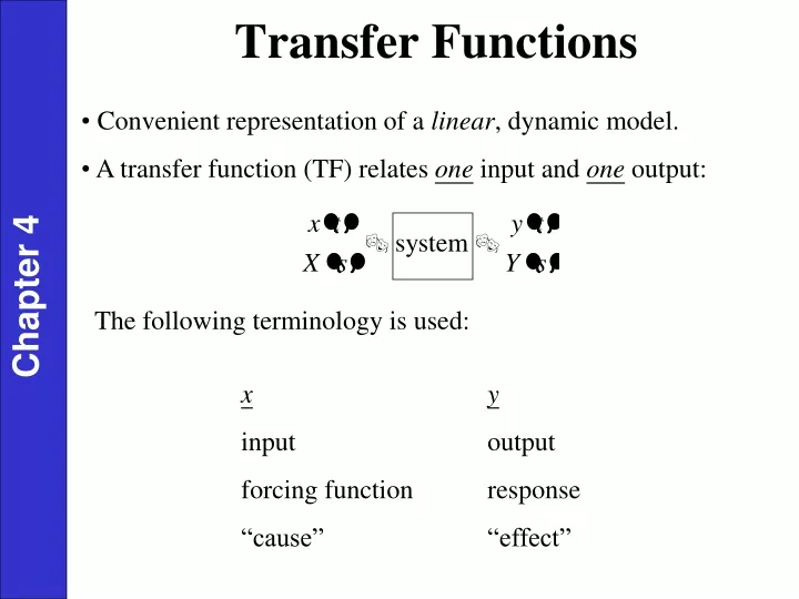 transfer functions