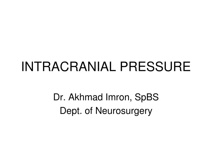 intracranial pressure