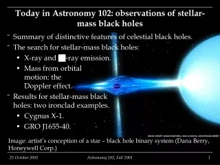 Today in Astronomy 102: observations of stellar-mass black holes