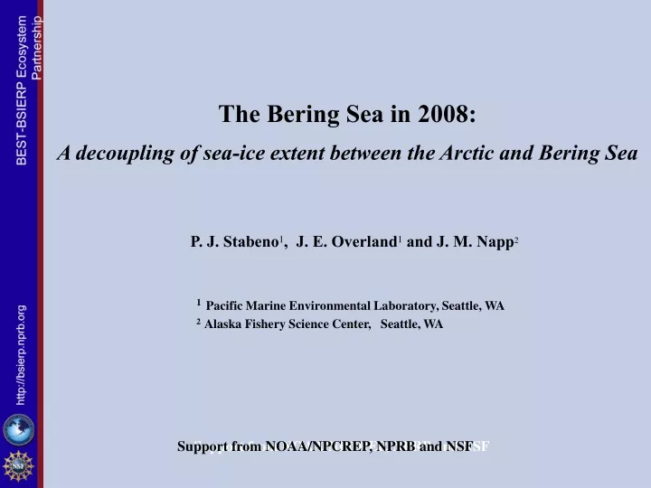 the bering sea in 2008 a decoupling
