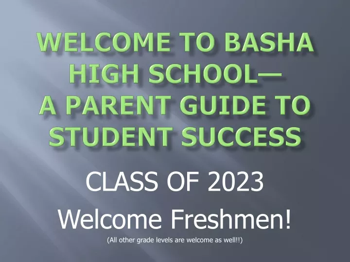 welcome to basha high school a parent guide to student success