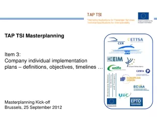 TAP TSI Masterplanning Item 3: