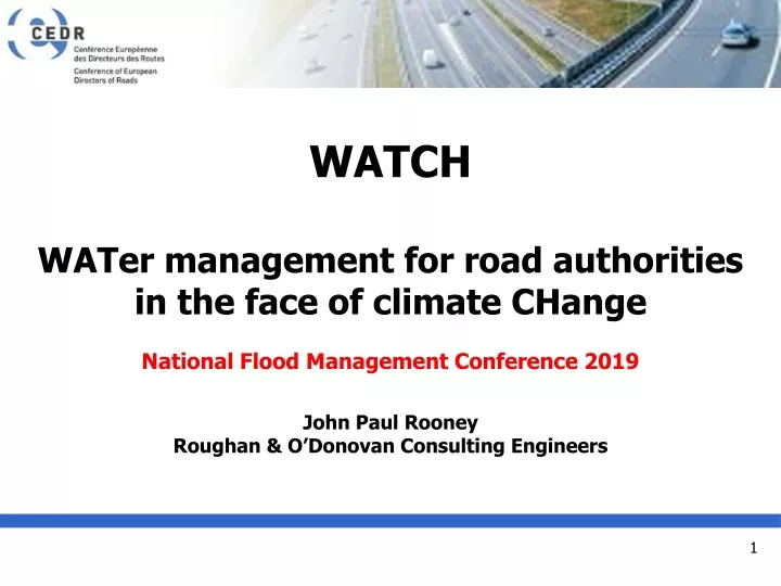 watch water management for road authorities