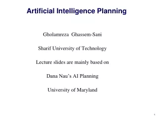 Artificial Intelligence Planning