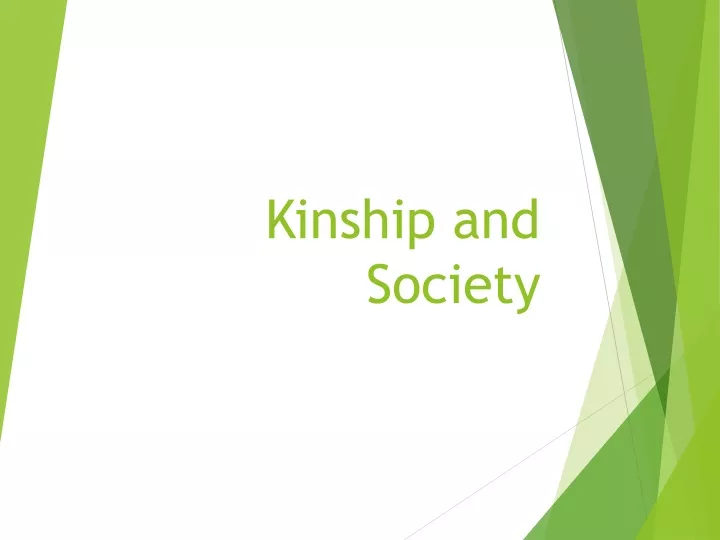 kinship and society