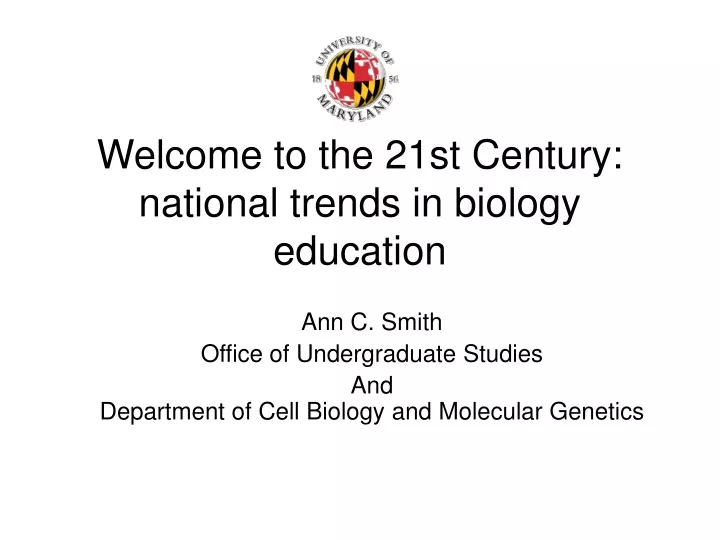 welcome to the 21st century national trends in biology education