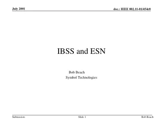 IBSS and ESN