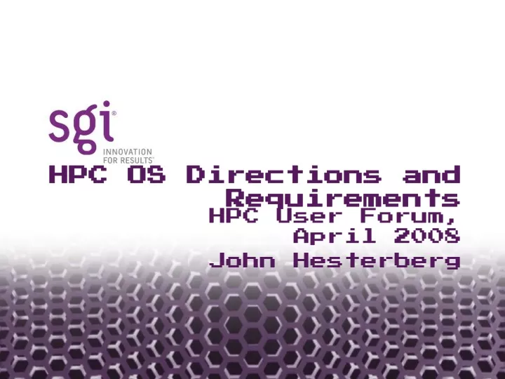 hpc os directions and requirements