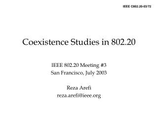 Coexistence Studies in 802.20