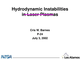 Hydrodynamic Instabilities in Laser Plasmas