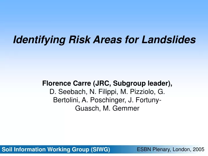 identifying risk areas for landslides