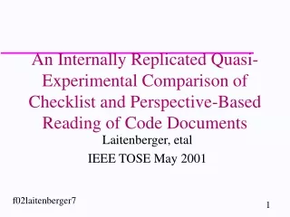 Laitenberger, etal   IEEE TOSE May 2001