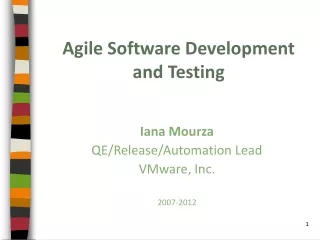 Agile Software Development and Testing
