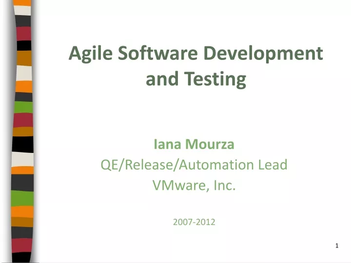 agile software development and testing
