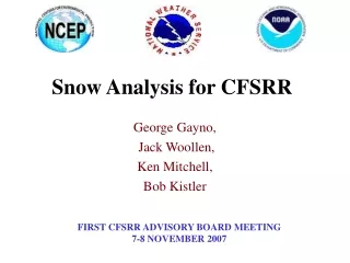 Snow Analysis for CFSRR
