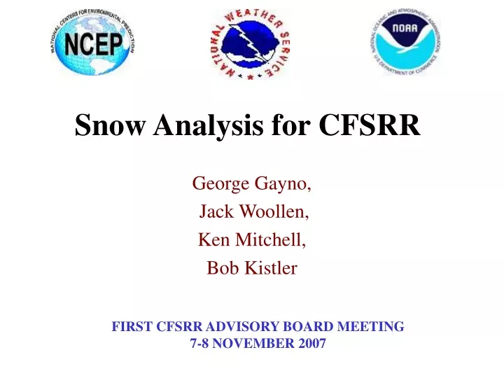 snow analysis for cfsrr