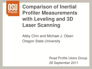 Comparison of Inertial Profiler Measurements with Leveling and 3D Laser Scanning