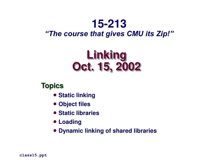 linking oct 15 2002