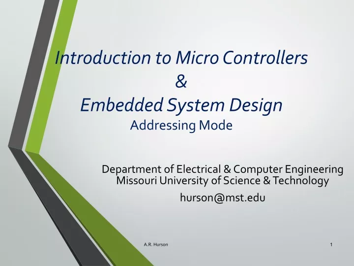 introduction to micro controllers embedded system design addressing mode