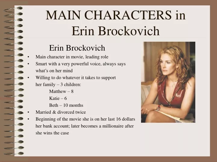 main characters in erin brockovich