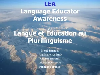 LEA  Language Educator Awareness  Langue et Éducation au Plurilinguisme